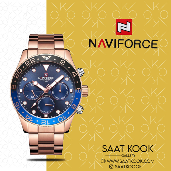 ساعت مچی مردانه نیوی فورس مدل NAVIFORCE NF9147 RG/BE