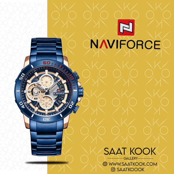 ساعت مچی مردانه نیوی فورس مدل NAVIFORCE NF9174 RG/BE